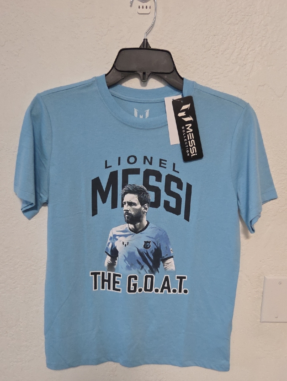 NWT "Lionel Messi" The G.O.A.T. Boys T-Shirt Size Large 14/16